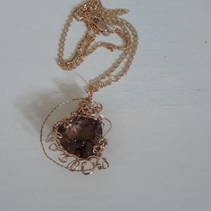 Faceted Smoky Quartz Heart Necklace